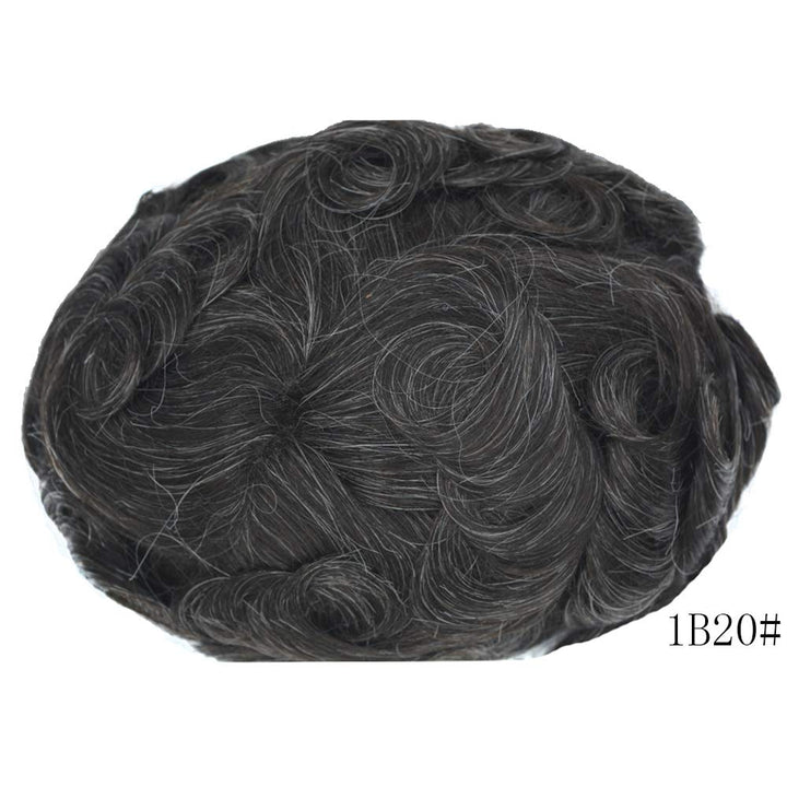 Hairnotion Perücken Echthaar Männer Alle V-Loop super dünne Haut Echthaar Mann 8x10 Zoll toupet für