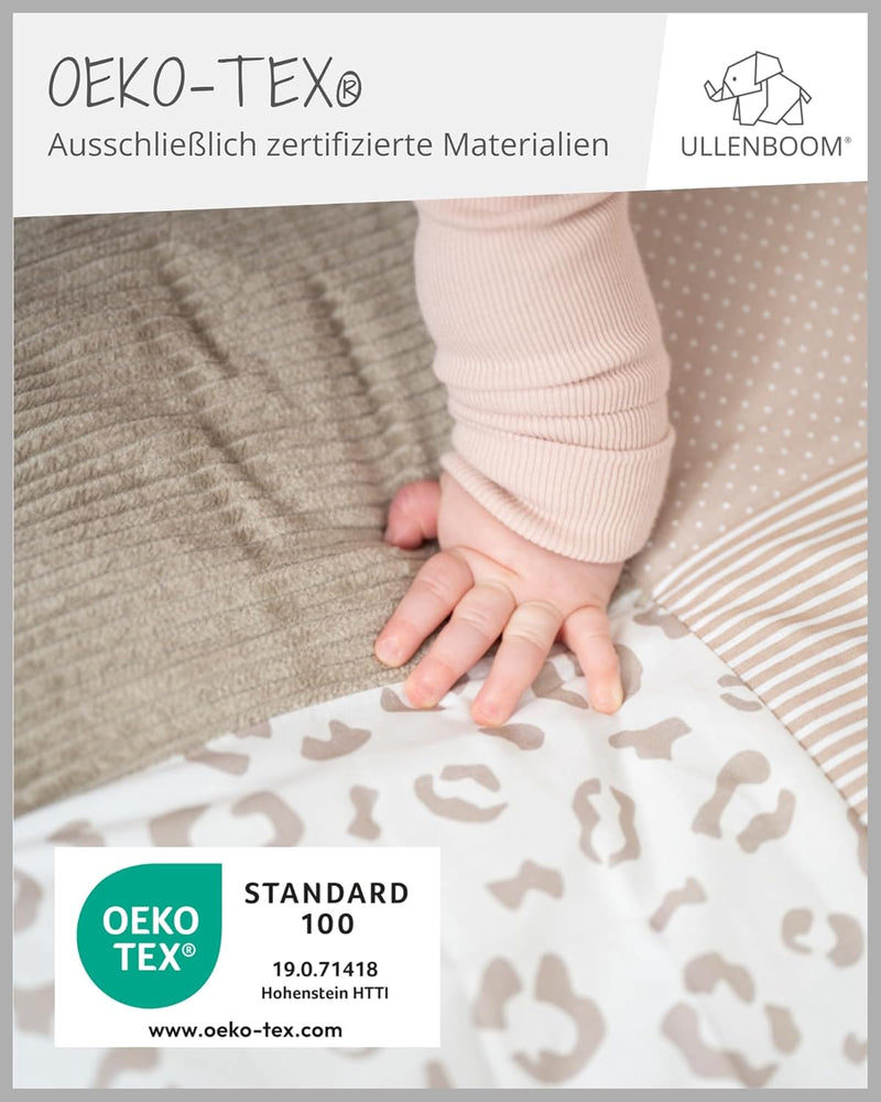 ULLENBOOM Krabbeldecke für Baby 120x120 cm, 100% OEKO-TEX Materialien, Made in EU, Dick & weich gepo