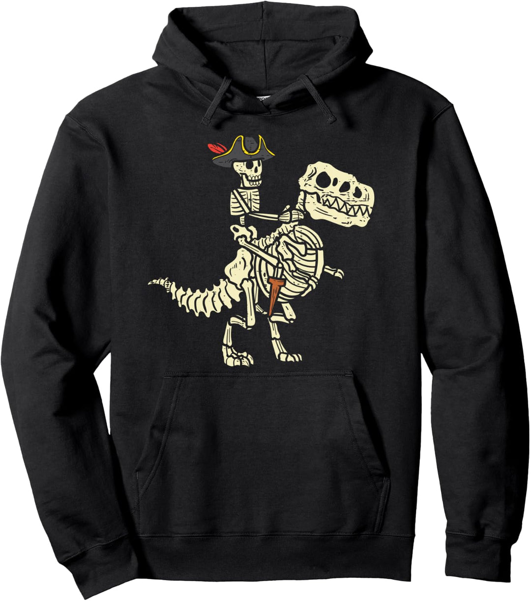 Skelett Pirat auf Trex Halloween Dinosaurier Kleinkind Jungen Kinder Pullover Hoodie