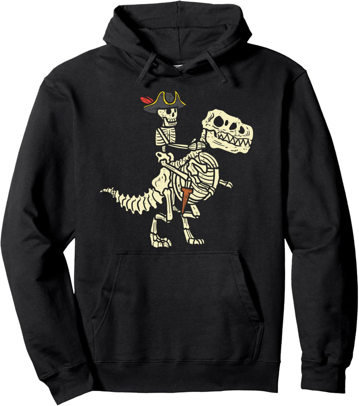Skelett Pirat auf Trex Halloween Dinosaurier Kleinkind Jungen Kinder Pullover Hoodie