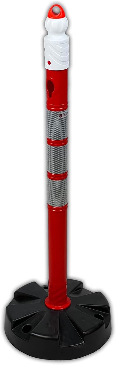 UvV® Quad (4 Stück) Kettenpfosten Kettenständer Absperrpfosten, Ø63 x 1000mm, Fussplatte zum Einrast