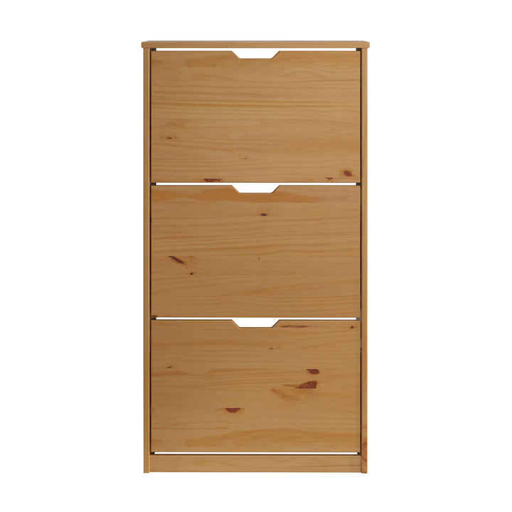 Inter-Furn Garderobe Schuhschrank Schuhkommode Schuhkipper Mestre, 60 x 114 x 25 cm Kiefer Honig Sch