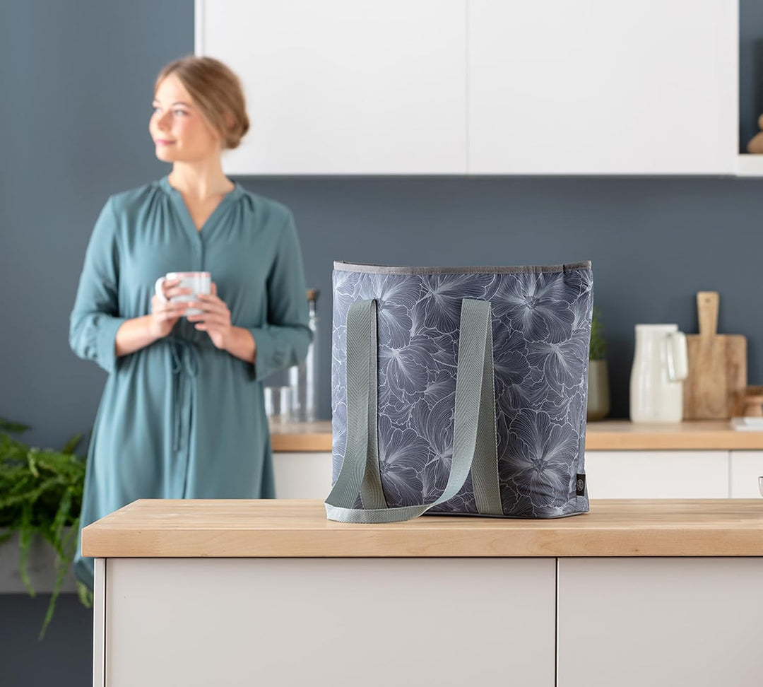 alfi ISO Shopper 17 Liter, floral, nachhaltige Thermo-Kühltasche aus recycleten PET-Flaschen, isolie