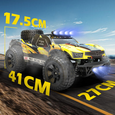 DEERC Ferngesteuerte Auto 1:10 mit Lichtern RC Auto 48km/h 4WD Offroad Hobby Grade Monster Crawler m