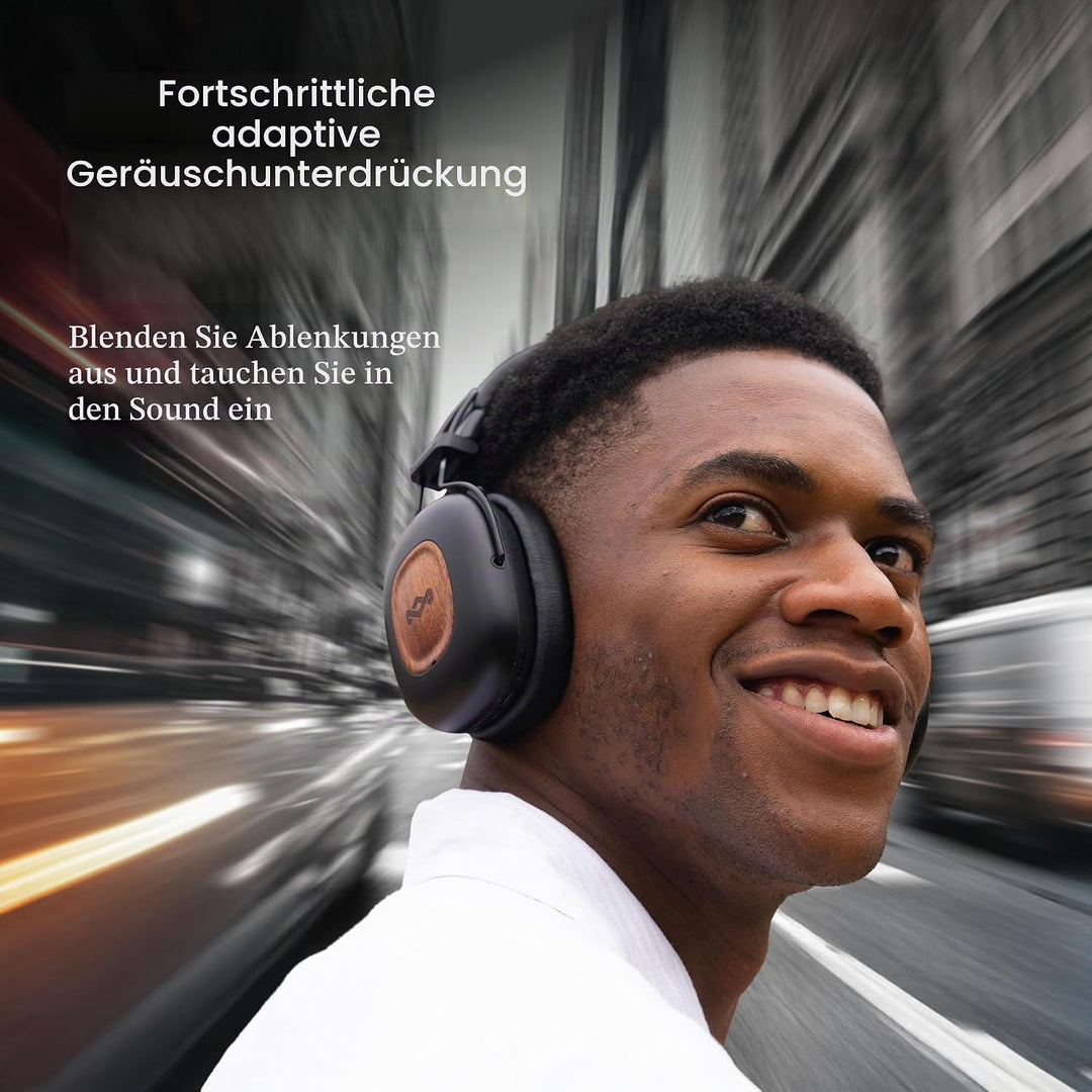 Marley House of Positive Vibration Rebel kabellose Bluetooth Kopfhörer - Over-Ear Wireless ANC mit a