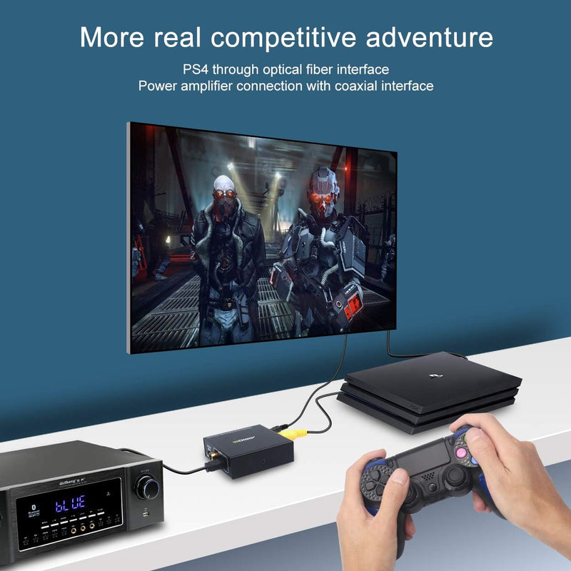 Optical zu Coaxial OR Coax auf Toslink Converter, Audio Bidirektional Adapter für PS3, HD DVD, PS4,