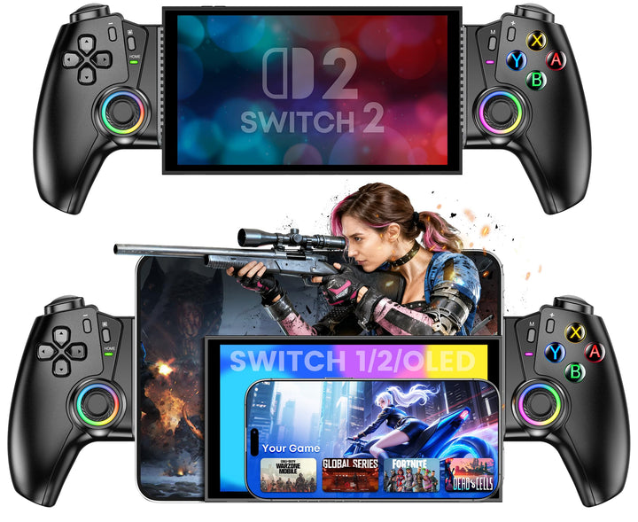 Switch Controller, Bluetooth Handy Controller für Switch 2/Switch/Switch OLED mit Hall-Effekt Joysti