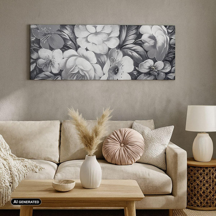 Panorama Bilder auf Leinwand 100x40cm Leinwandbild Blume Blumenstrauss Blatt Gross Wanddeko Bild Sch