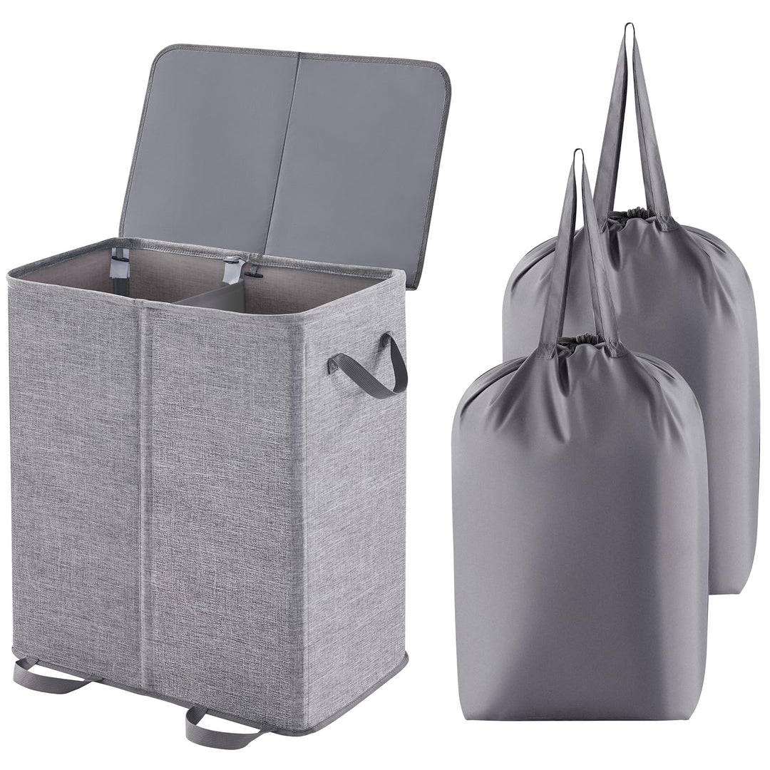 Lifewit 136L Doppelter Pfandflaschen Sammelbehälter mit Deckel und herausnehmbaren Flaschentasche, g