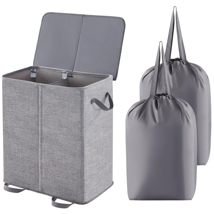 Lifewit 136L Doppelter Pfandflaschen Sammelbehälter mit Deckel und herausnehmbaren Flaschentasche, g