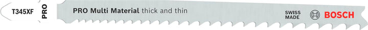 Bosch 25x PRO Thick and Thin Multi Material T345XF Stichsägeblatt (für Holz mit Nägeln, Stahl, Länge