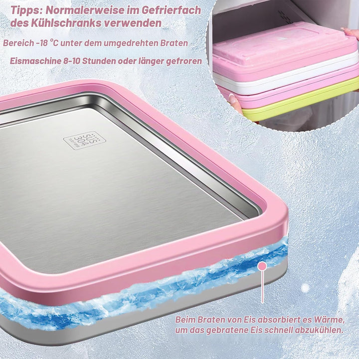 Eisplatte zum Eis Machen, Kommt mit 2 Spateln Ice Cream Machine, Ice Rolls Maschine, Eisenrollmaschi