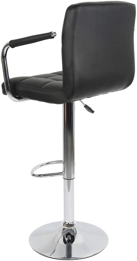 Flyelf 2 x Barhocker schwarz mit lehne und Armlehnen,höhenverstellbar 54,5-75,5cm