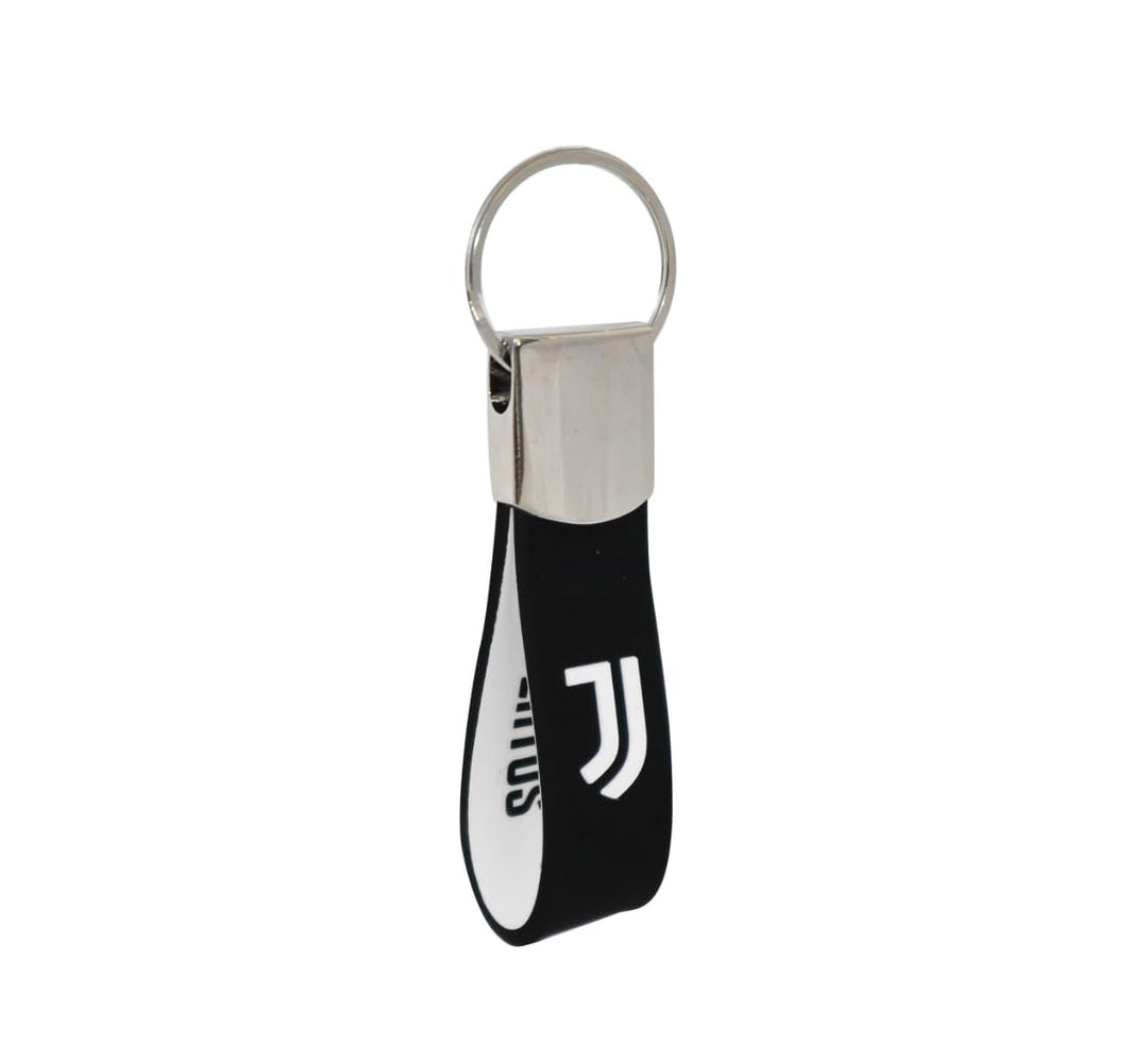 Juventus F.C. - Schlüsselanhänger aus Metall und Gummi mit „Juventus“-Schriftzug - offizielles Juven