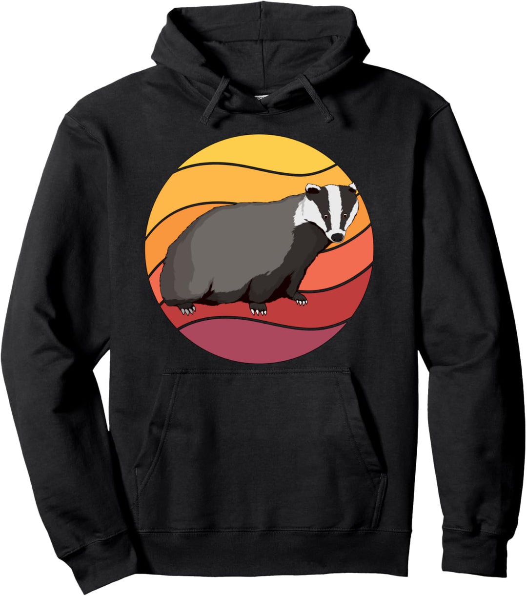 Retro Dachs Design Sunset Sachen Dachse Pullover Hoodie