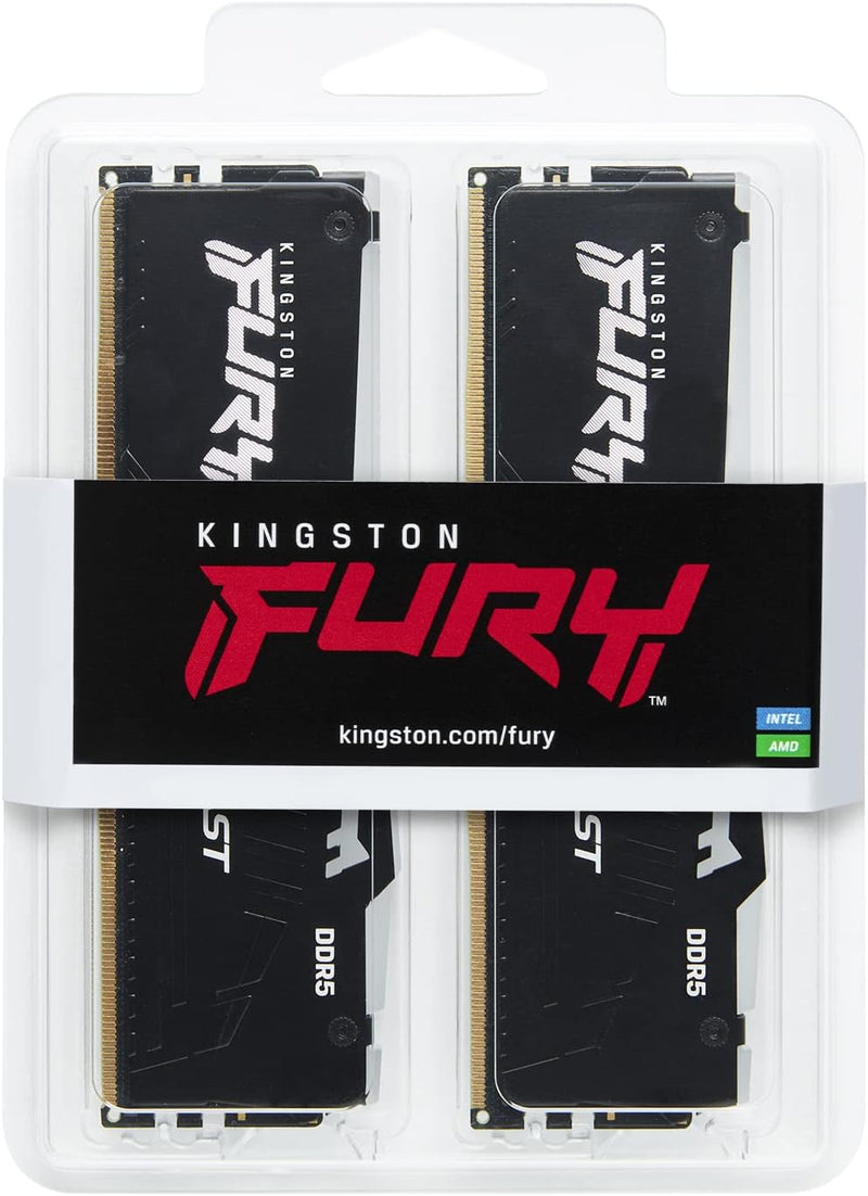 Kingston Fury Beast DDR5 RGB 64GB (2x32GB) 5200MT/s DDR5 CL40 DIMM Desktop Gaming Speicher Kit mit 2