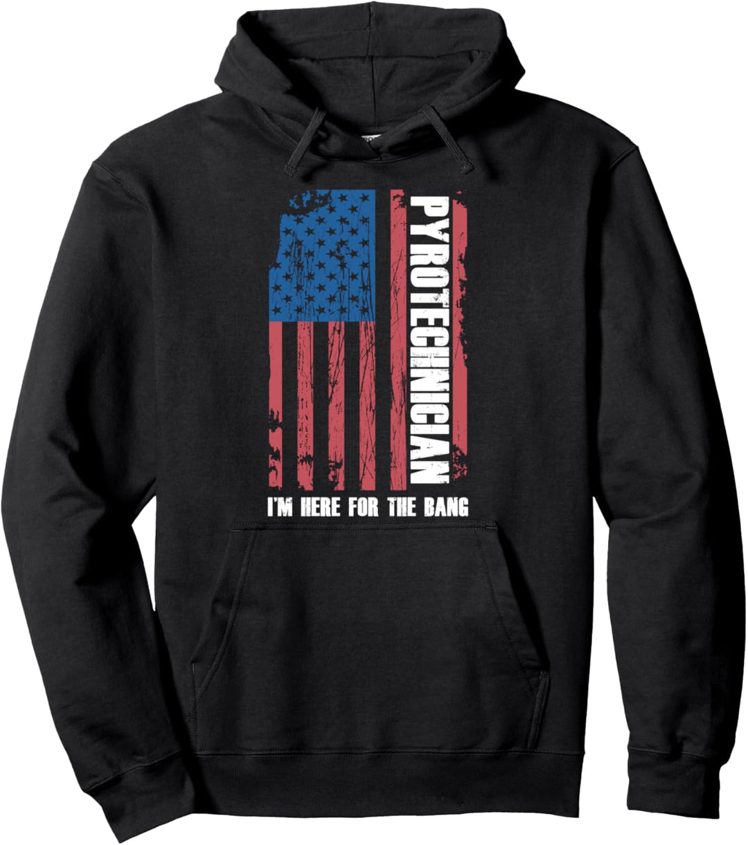Pyrotechniker Amerikanische Flagge Pyromane Explosion Knall Pullover Hoodie