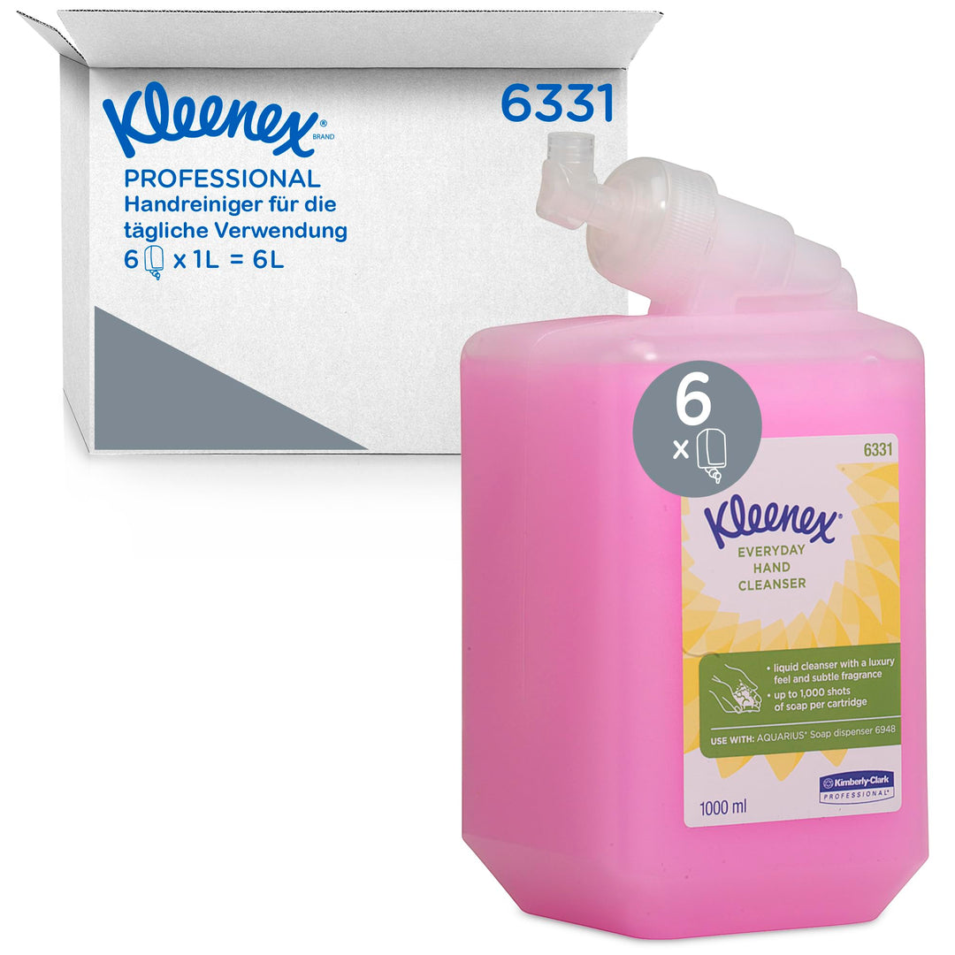 Kleenex Seife 6331 - Handseife für die tägliche Verwendung, rosa, 6 x 1 L