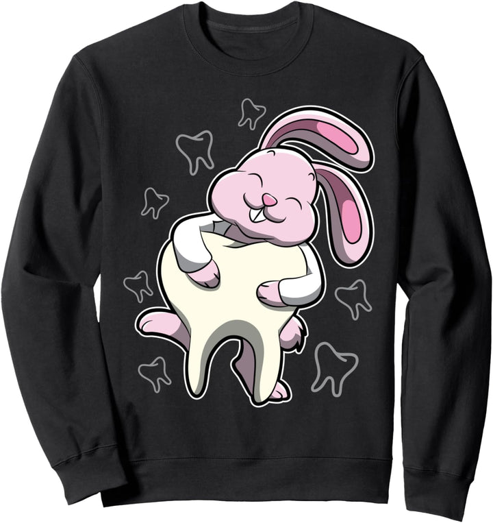 Häschen liebt weisse Zähne - Lustiges Zahnarzttier - Hase Sweatshirt