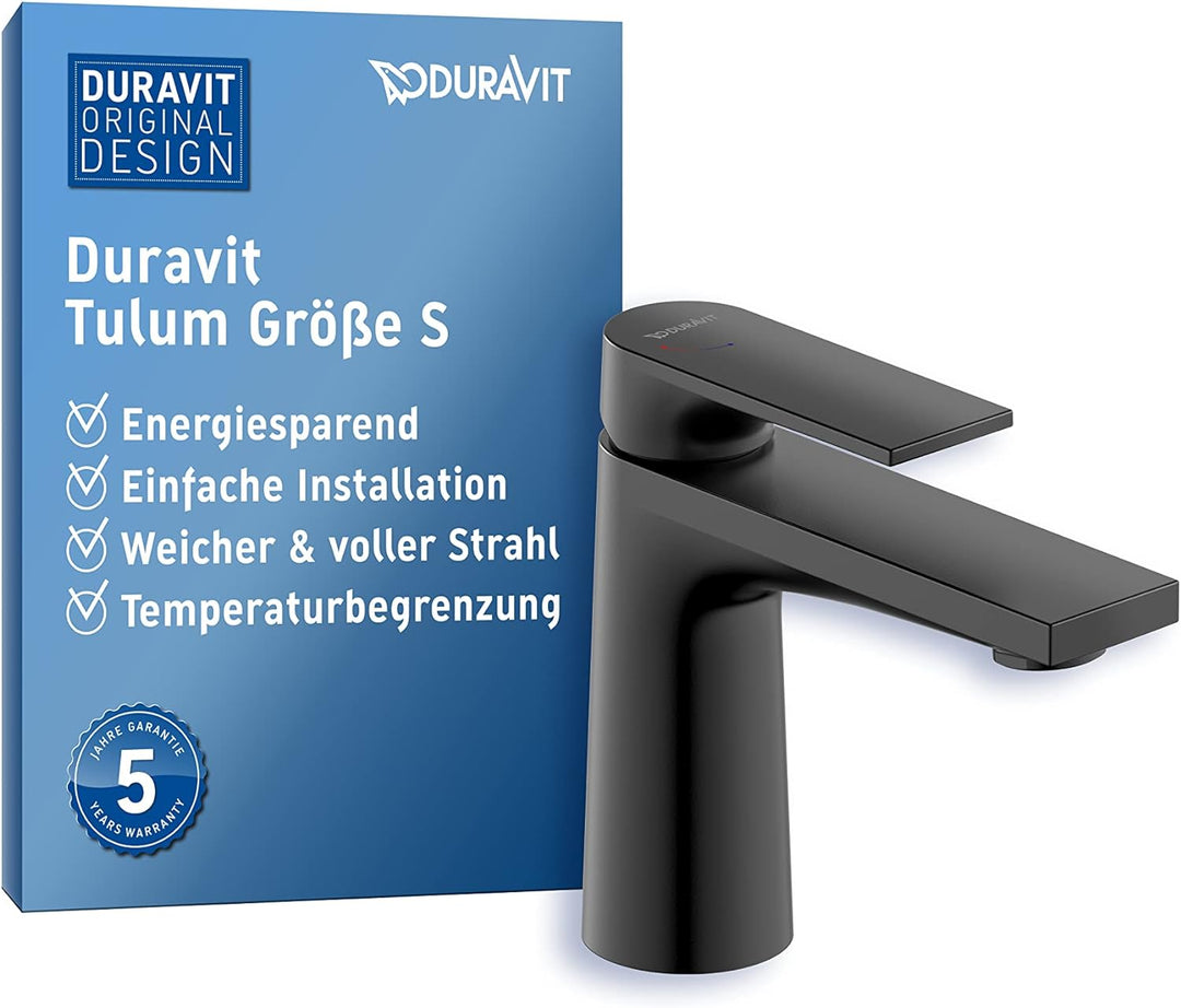 Duravit Tulum Waschtischarmatur, Grösse S (Auslauf Höhe 97 mm), Wasserhahn Bad, Waschbecken Armatur