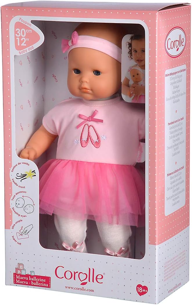 Corolle 9000100290 - Mon Premier Poupon Maeva Ballerina 30cm, Französische Puppe mit Charme und Vani