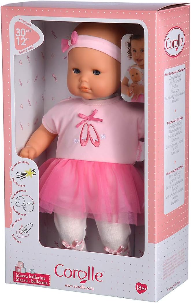 Corolle 9000100290 - Mon Premier Poupon Maeva Ballerina 30cm, Französische Puppe mit Charme und Vani