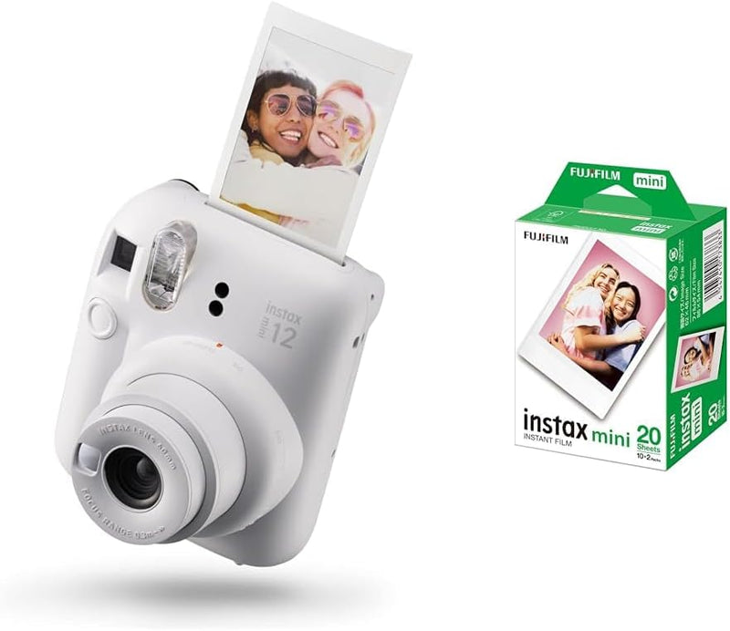 INSTAX Mini 12 Sofortbildkamera Clay-White + Mini Film Standard (20/PK) Clay-White mit Instant Film