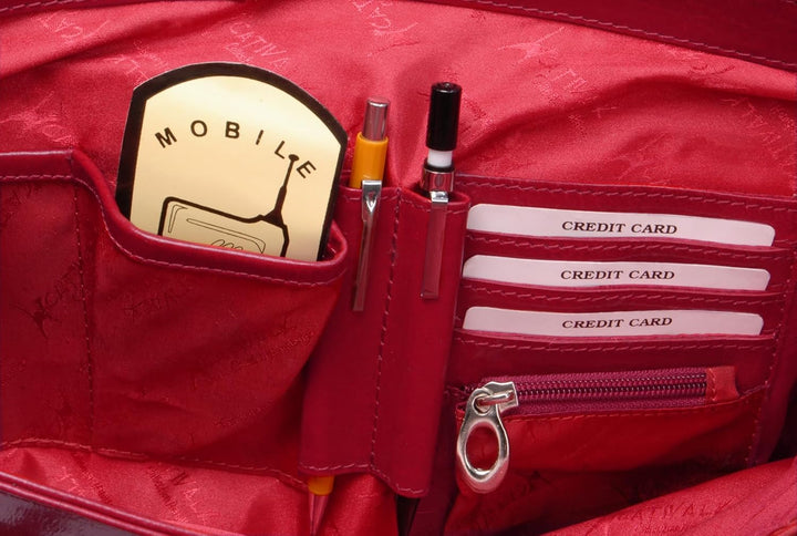 Catwalk Collection Handbags - Leder - Übergrosse Laptoptasche Schultasche/Organizer/Arbeitstasche/Ak