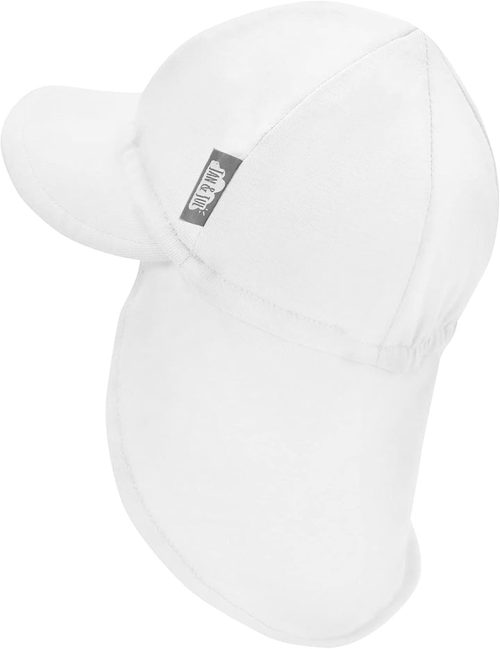Jan & Jul Sonnenhut aus Baumwolle mit UPF 50+ UV-Schutz für Baby Junge und Mädchen 0-3 Monate Weiss,