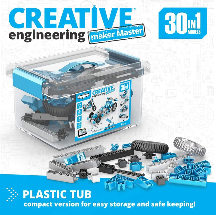 Engino CE301MM-A Creative Engineering Maker Master 30 Modelle Set, Mehrfarbig