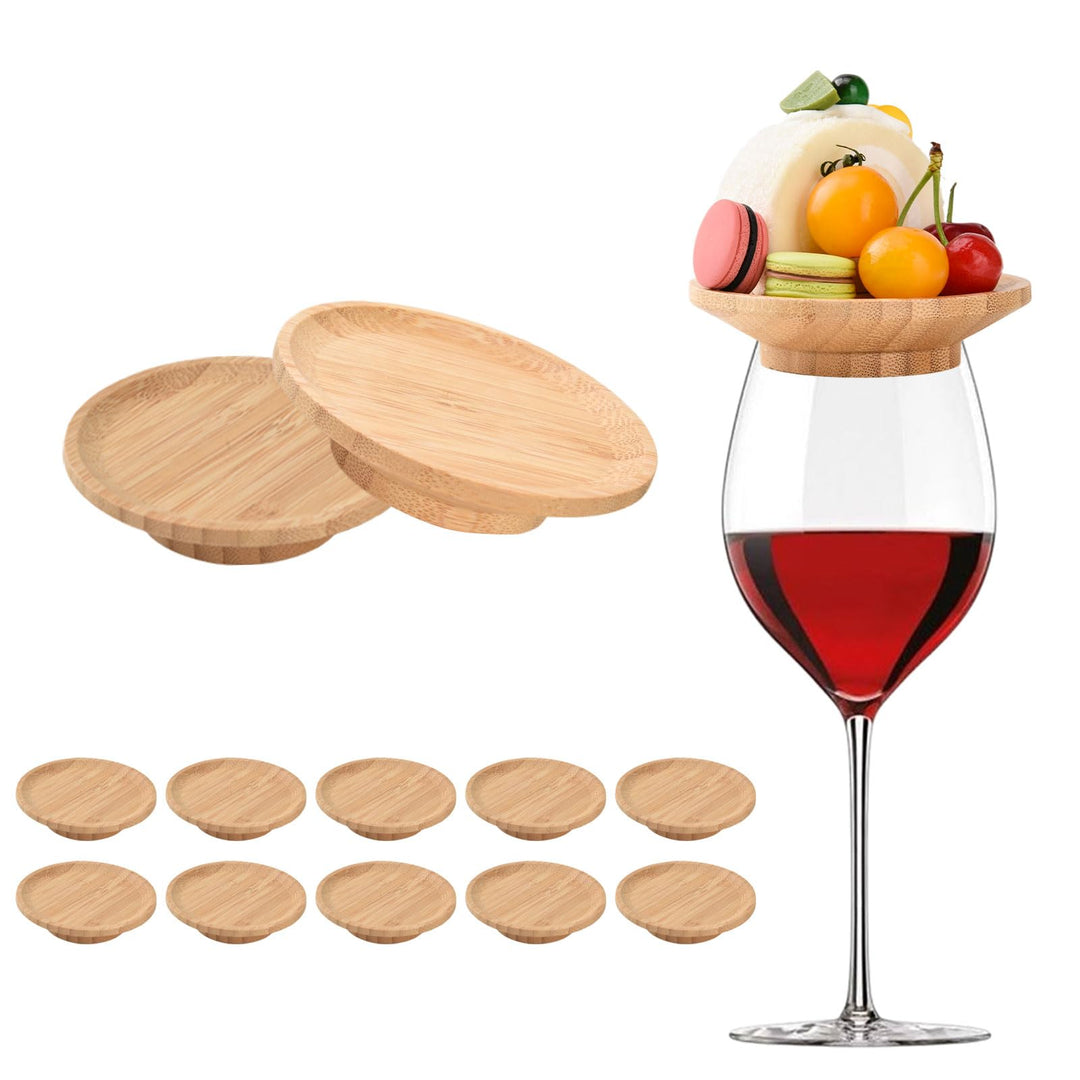 10 Stück Weinglas Charcuterie Topper, Charcuterie Brett Topper, Weinglas Topper Holz, Wein Vorspeise