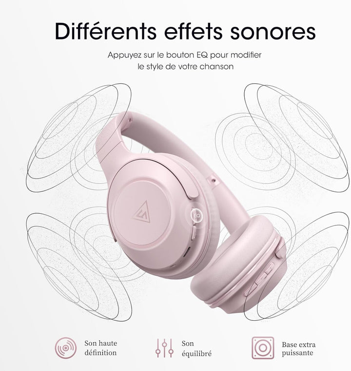 DOQAUS Bluetooth Kopfhörer Over Ear, 70 Stunden Spielzeit,Kopfhörer Kabellos Bluetooth mit 3 EQ-Modi