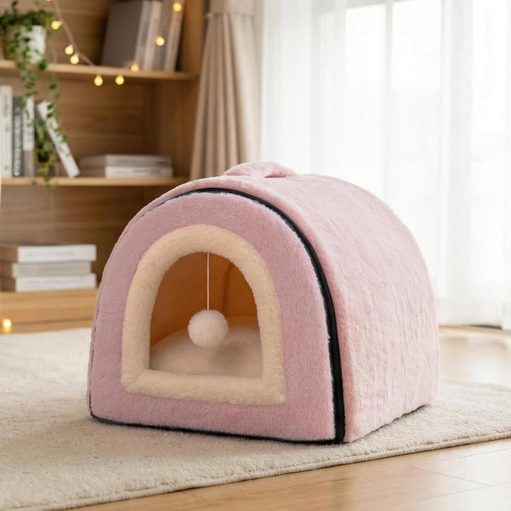 Katzenbett für Hauskatzen, faltbare Katzenhöhle, rutschfeste und wasserabweisende Unterseite, Katzen