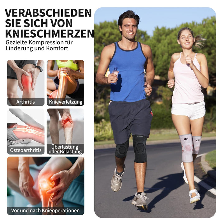 CAMBIVO 2 Stück Kniebandage Damen Männer, Kniestütze mit PMMA-Seitenstabilisatoren und Patella Pad,