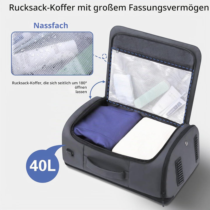 HOMIEE Reiserucksack 40L Grosser Rucksack Herren Wasserdicht 15.6-17.3 Zoll Laptoprucksack Handgepäc