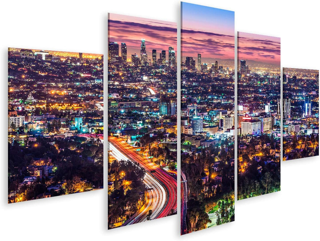 islandburner Bild auf Leinwand Los Angeles Kalifornien Usa Am Frühen Morgen Die Innenstadt Stadtbild