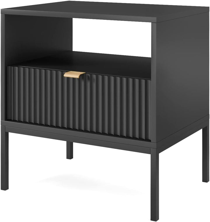 Selsey VELLORE Nachttisch (schwarz), Schwarz