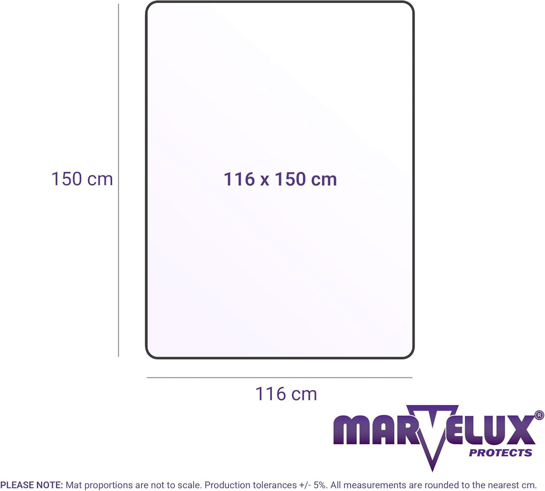 Marvelux grosse Umweltfreundliche Bürostuhlmatte für Teppichböden 116 x 150 cm - Eco-Friendly Bodens