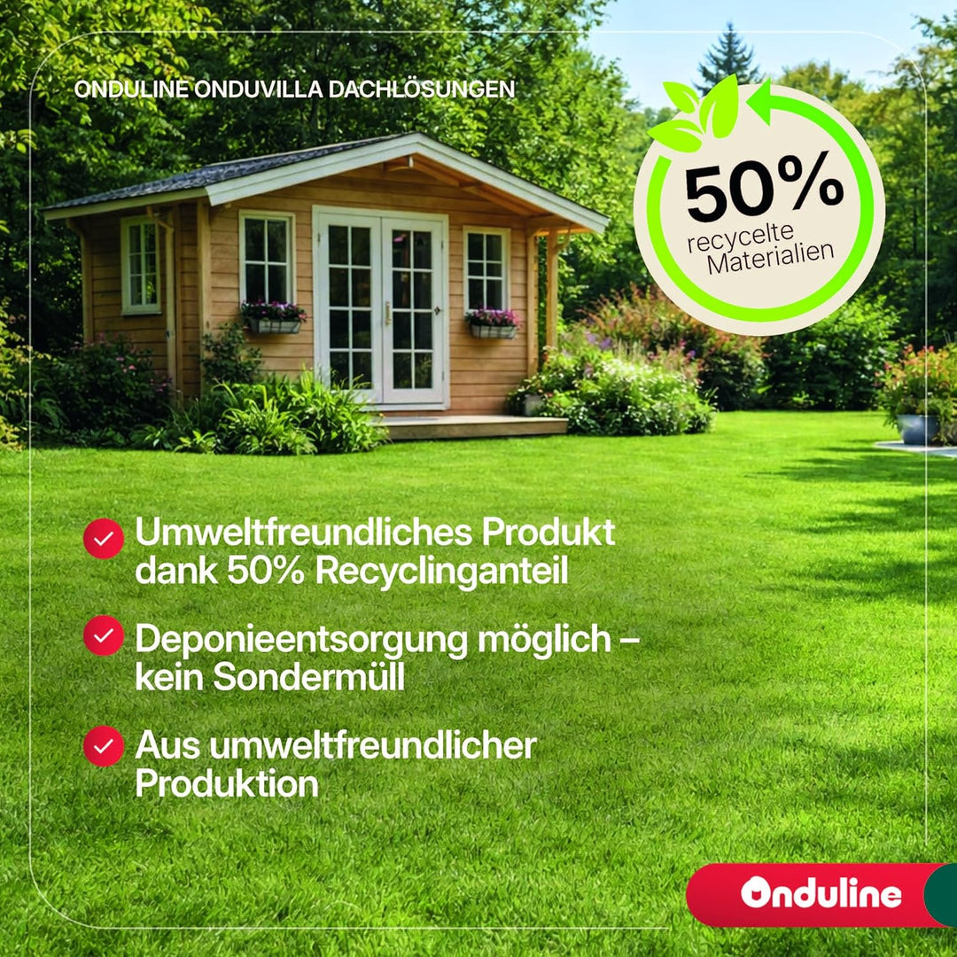 ONDUVILLA Dachplatten Bitumenwellplatten Dachsystem zum Verlegen-Dachmaterial wetterfest&langlebig–F