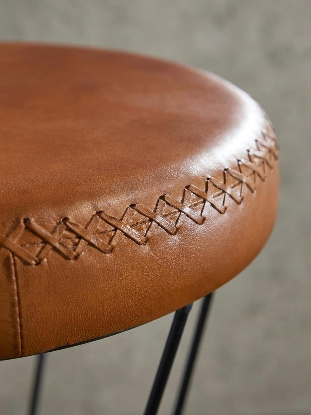 KADIMA DESIGN Industrial Sitzhocker, Sicherer Sitzkomfort in extravagantem Echtleder