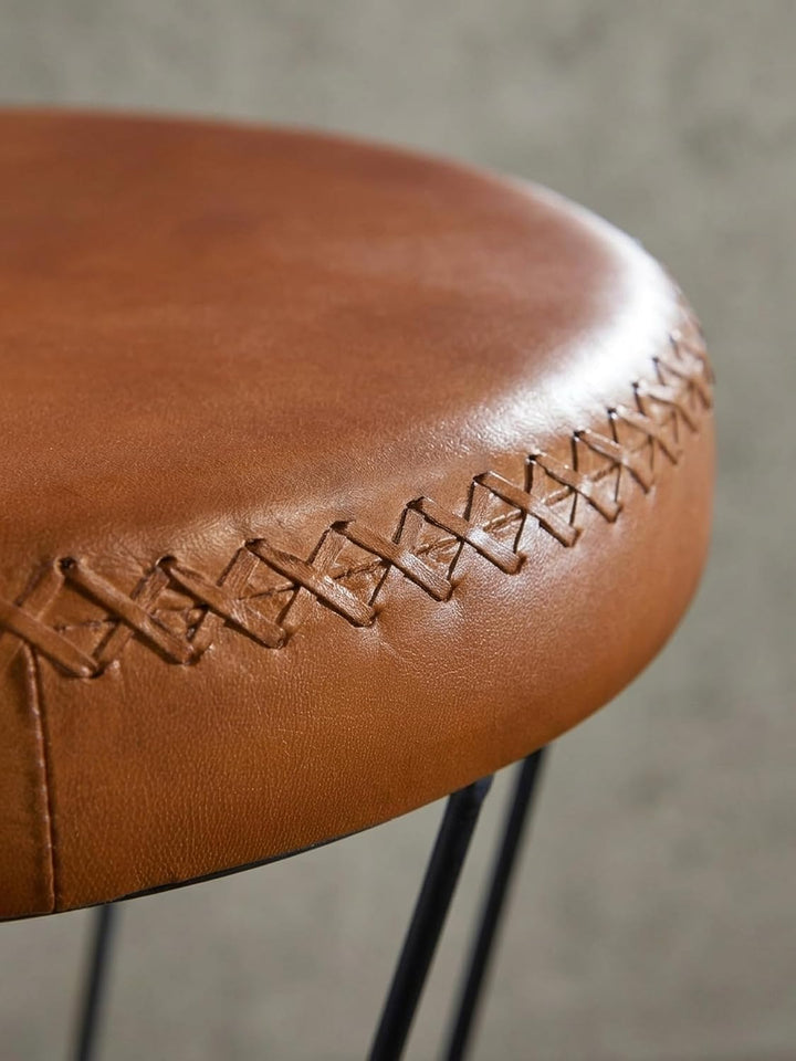 KADIMA DESIGN Industrial Sitzhocker, Sicherer Sitzkomfort in extravagantem Echtleder