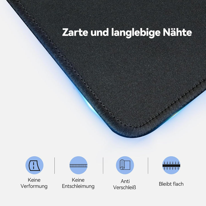 TECKNET Mauspad, 3 Pack Mousepad 280 x 210 mm, wasserdichte Gaming Mauspad Mausmatte mit vernähte Ka