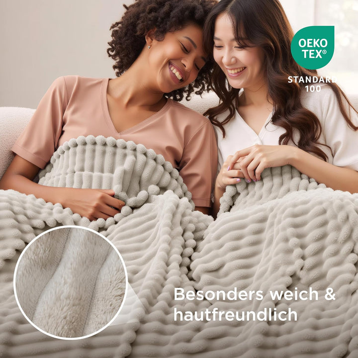 BEDSURE Kuscheldecke Flauschig Decke Fleecedecke – Weiche Warme Grobe Korddecke Gemütlicher Überwurf