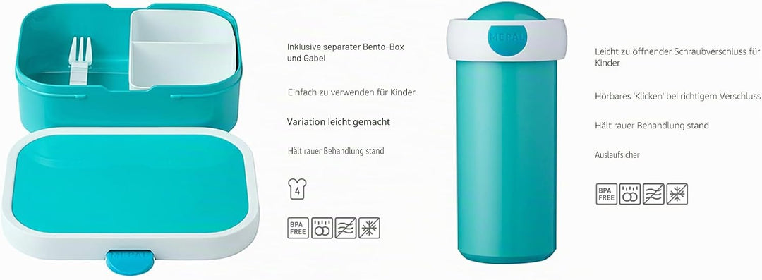 Mepal - Lunch-Set Campus für Kinder mit Verschlussbecher &amp; Lunch Box - Lunch-Set für die Schule oder