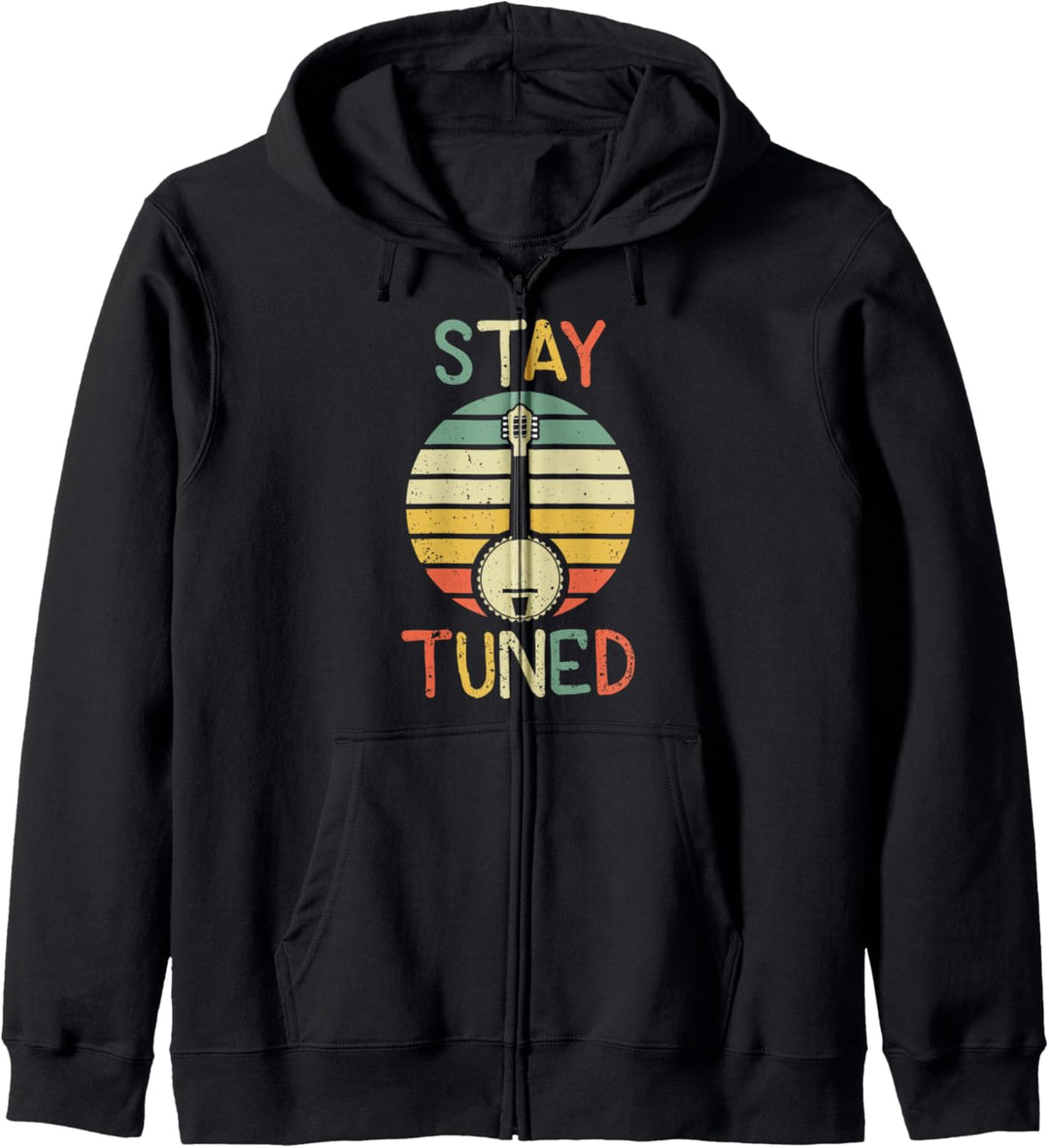 Stay Tuned Retro Banjo Grafik Kapuzenjacke