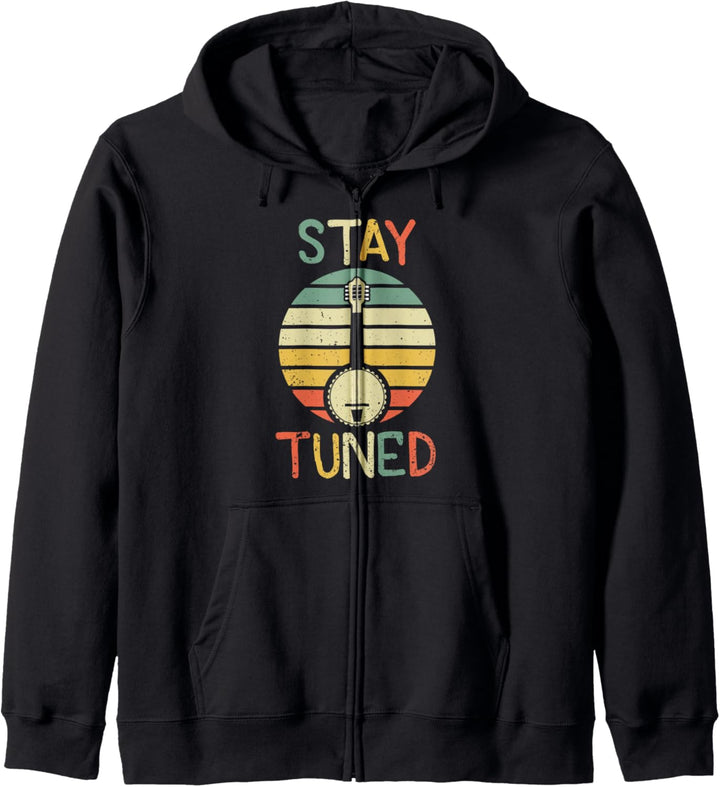 Stay Tuned Retro Banjo Grafik Kapuzenjacke