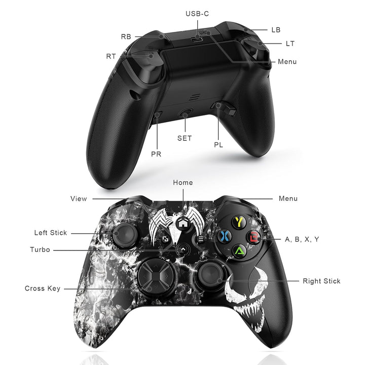 Lapezei Wireless Controller für Xbox Series S/X, Xbox One, Kompatibel mit PC/Android/iOS, Gamepad mi