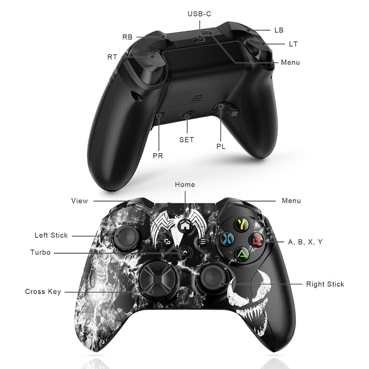 Lapezei Wireless Controller für Xbox Series S/X, mit Xbox One/PC/Android/iOS, Bluetooth Gamepad mit