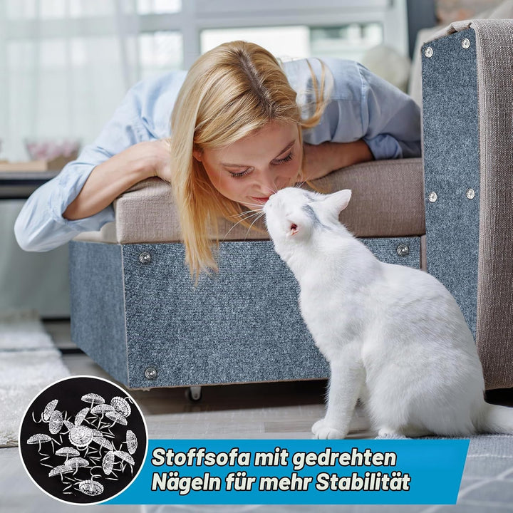 300cm×40cm Kratzmatte Katze Selbstklebend, Kratzschutz Sofa Katze, Trimmbare DIY Katzen Kratzmatte m