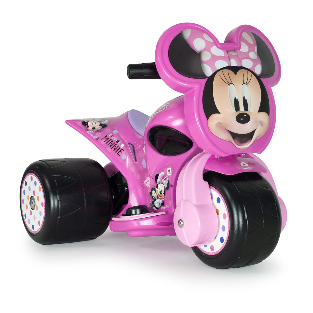 INJUSA - Elektromotorrad Minnie Mouse Samurai, 6V Batterie, für Kinder von 1 bis 3 Jahren, mit Gaspe